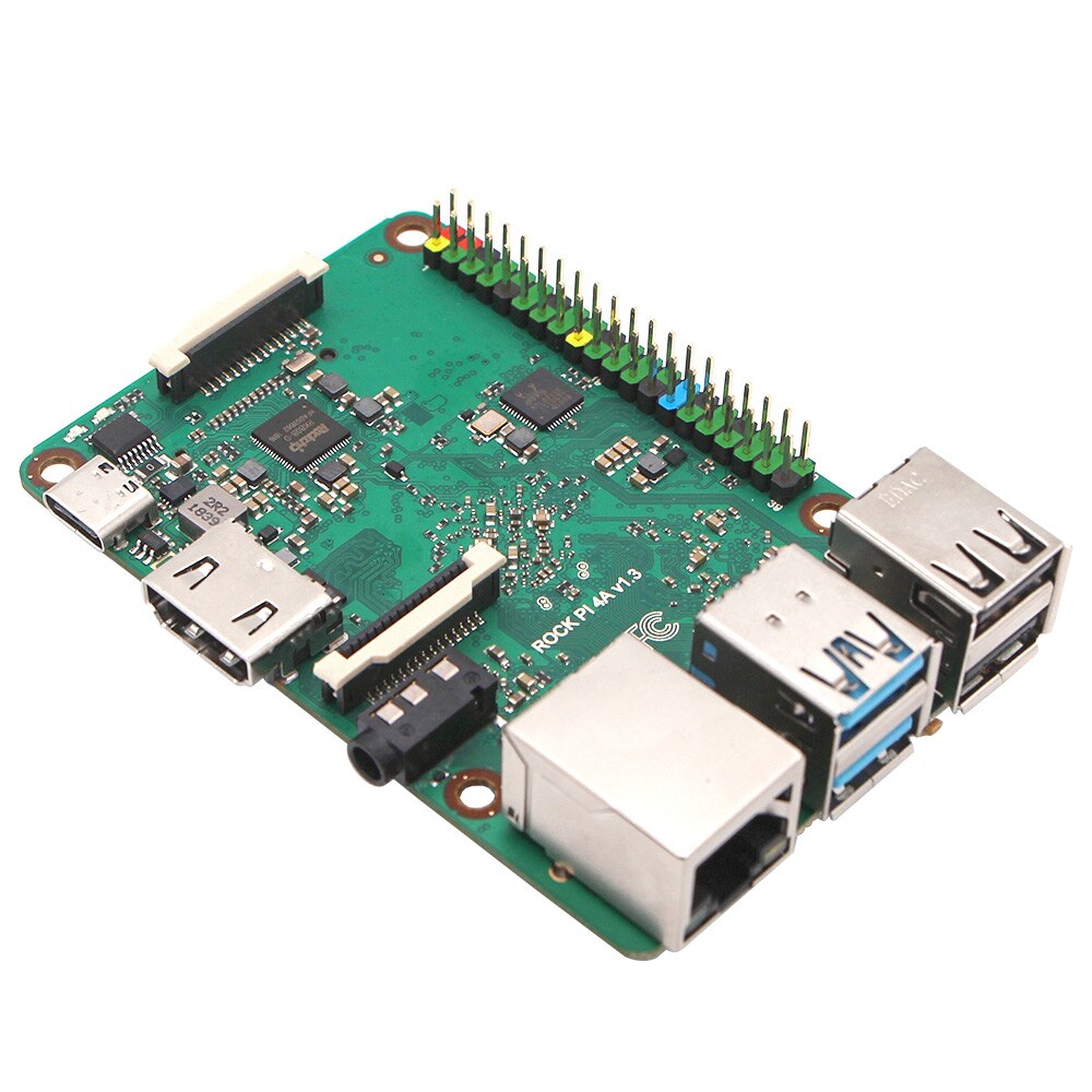 Single-board computer Rock Pi 4 Model A 4GB with Heatsink Radiator