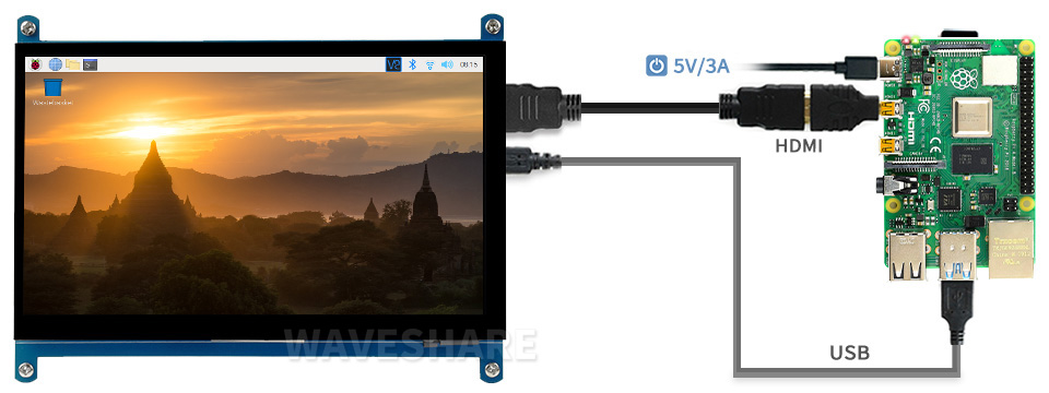 Touch screen monitor 7" 1024x600 surface-capacitive