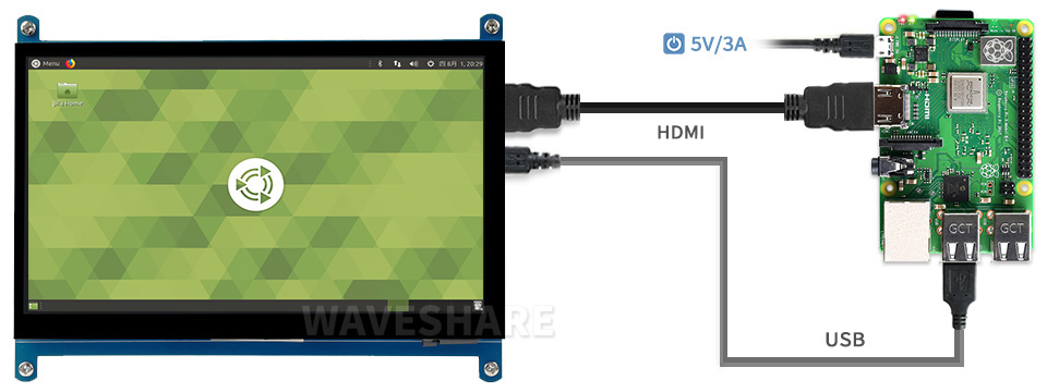 Touch screen monitor 7" 1024x600 surface-capacitive