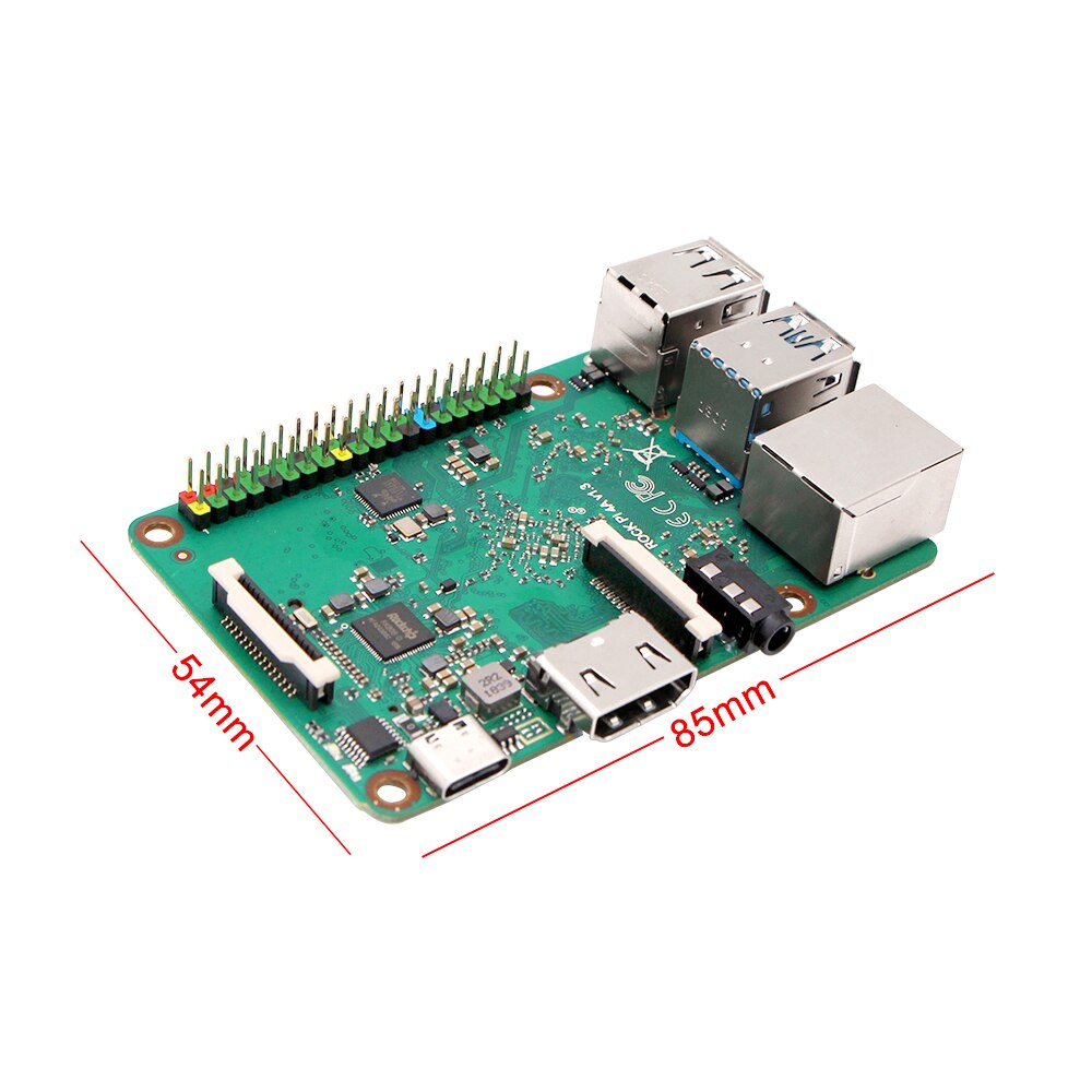 Single-board computer Rock Pi 4 Model A 4GB with Heatsink Radiator