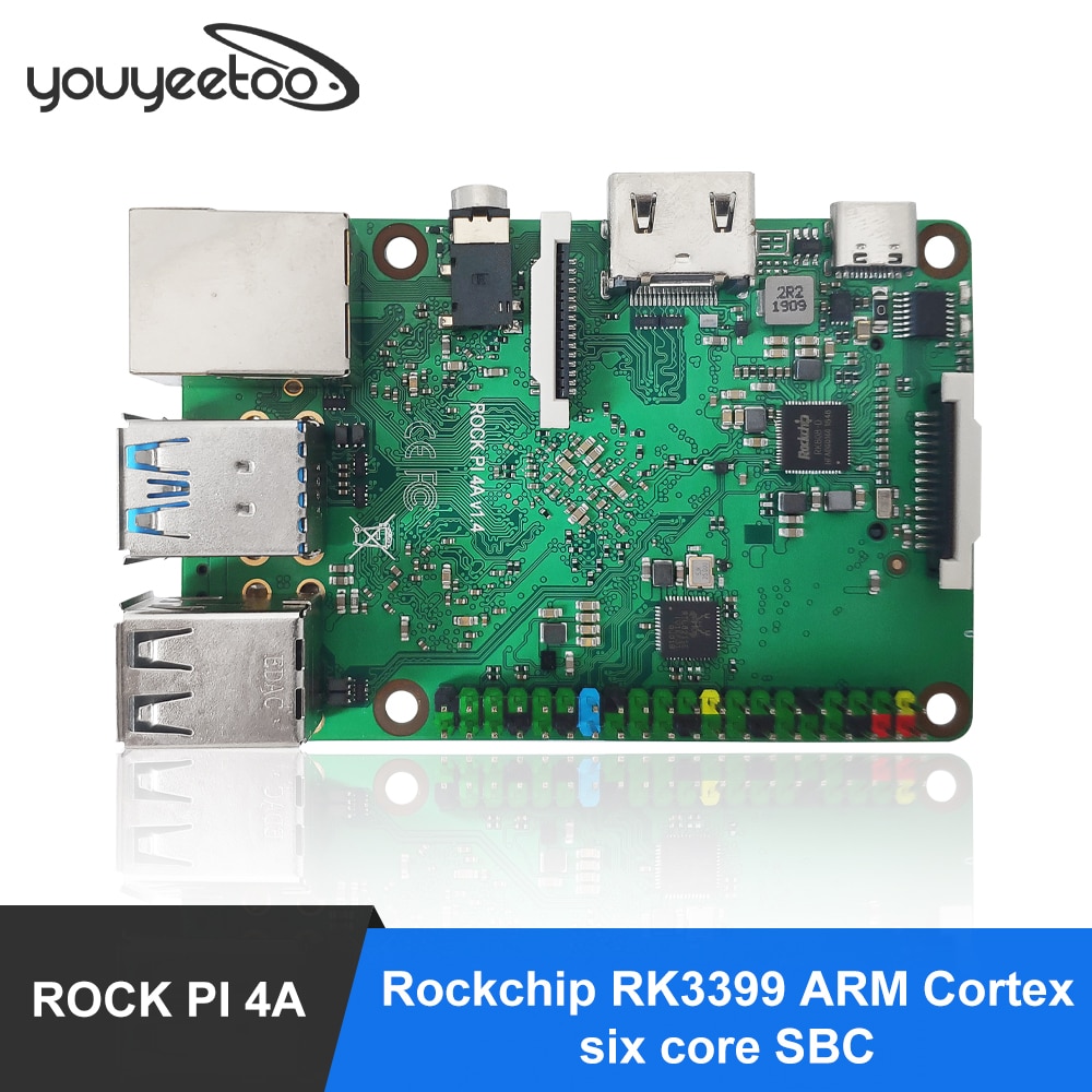 Single-board computer Rock Pi 4 Model A 4GB with Heatsink Radiator